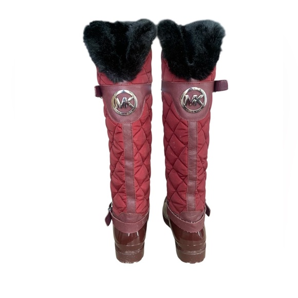 Michael Kors Red and Black Winter Rain Boots - Picture 5 of 7